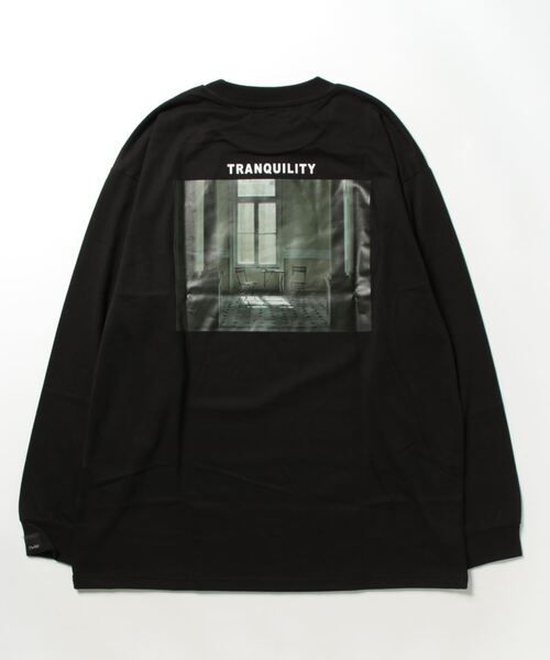 Pledge(プレッジ)の「/pledge/T/C天竺プリント・ビックシルエット刺繍ロンT(Tシャツ/カットソー・メンズ・ホワイト系1/ブラック系1/ブラック系2/ブラック系3・MEDIUM/LARGE)」の6枚目の写真