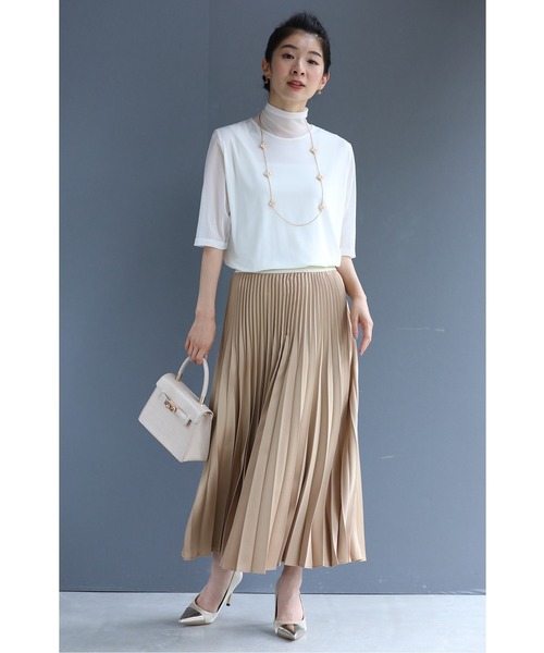 cawaii(カワイイ)の「二の腕ふくよかさん用 シアーハイネックのスタメンTシャツ(Tシャツ/カットソー・レディース・ホワイト/ブラック/ネイビー/レッド・FREE/M/XL/L)」の7枚目の写真