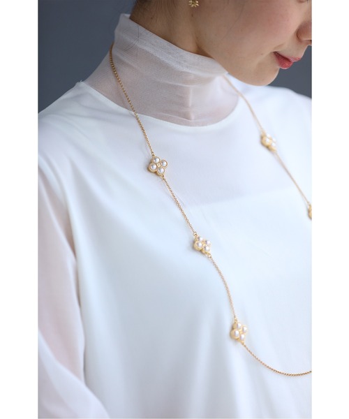 cawaii(カワイイ)の「二の腕ふくよかさん用 シアーハイネックのスタメンTシャツ(Tシャツ/カットソー・レディース・ホワイト/ブラック/ネイビー/レッド・FREE/M/XL/L)」の8枚目の写真