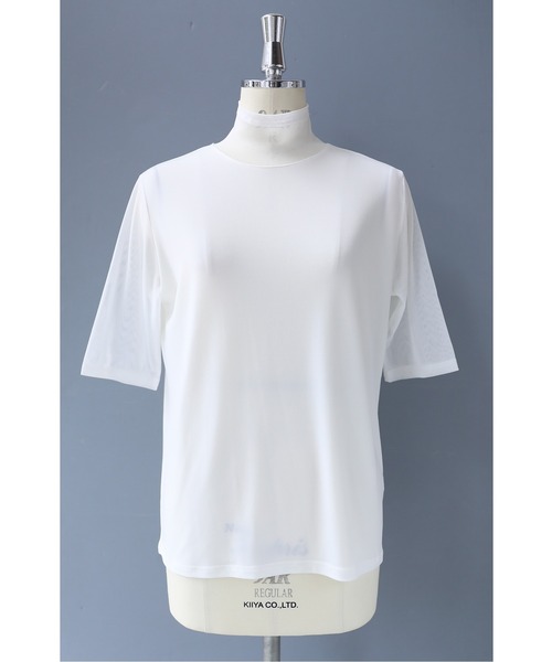 cawaii(カワイイ)の「二の腕ふくよかさん用 シアーハイネックのスタメンTシャツ(Tシャツ/カットソー・レディース・ホワイト/ブラック/ネイビー/レッド・FREE/M/XL/L)」の18枚目の写真
