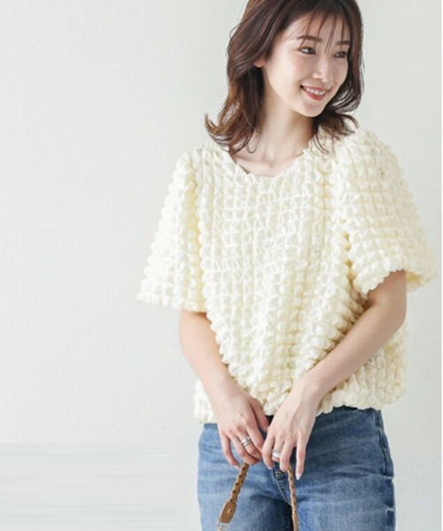 ARCADE（アーケード）の「印象的！ポコポコ プルオーバー Tシャツ（Tシャツ/カットソー・レディース・イエロー/ホワイト/グリーン/ブラック・FREE）」の16枚目の写真