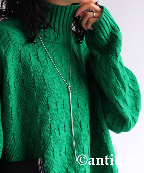 antiqua（アンティカ）の「パラレルグラム柄ハイネックニット（ニット