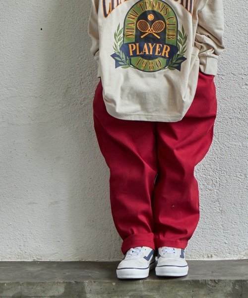 PAIRMANON STREET（ペアマノンストリート）の「ベーシック ワイド テーパード パンツ ストレッチ【PAIRMANON STREET】（カーゴパンツ・キッズ・ベージュ/ブラック/カーキ/レッド/ライトブルー/パープル/オリーブ/ネイビー/マスタード/ブルー系その他/ブラウン・120/140/150/130/90/110/100/160）」の11枚目の写真