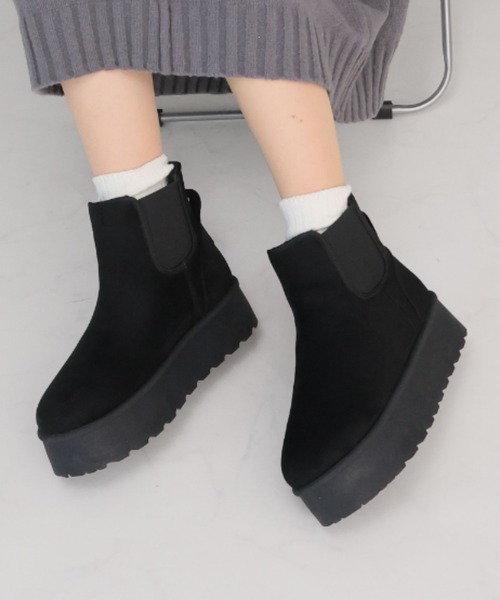 セール】厚底サイドゴアムートンブーツ（ブーツ）｜VIVIAN