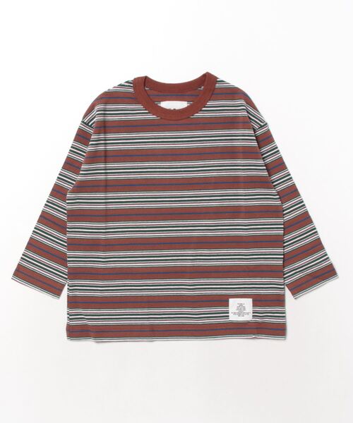 Smoothy（スムージー）の「Smoothy Multi border long sleeve Tee / スムージー マルチボーダーロングスリーブTシャツ（Tシャツ/カットソー・キッズ・ベージュ/ブラウン/ブラック・X-LARGE/MEDIUM/SMALL/LARGE）」の6枚目の写真