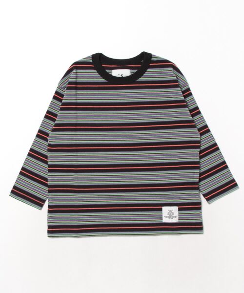 Smoothy（スムージー）の「Smoothy Multi border long sleeve Tee / スムージー マルチボーダーロングスリーブTシャツ（Tシャツ/カットソー・キッズ・ベージュ/ブラウン/ブラック・X-LARGE/MEDIUM/SMALL/LARGE）」の8枚目の写真