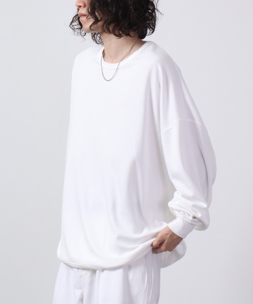  Man - 【tomoko】Man オーバーサイズロングTシャツ&amp;すのポーチ HOMIE ロンT ホワイト 長袖Tシャツ ホーミーケイ チカーノ