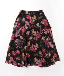 美品【TED BAKER】スカート TED BAKER テッドベイカー 花柄 ピンク フレア チュール