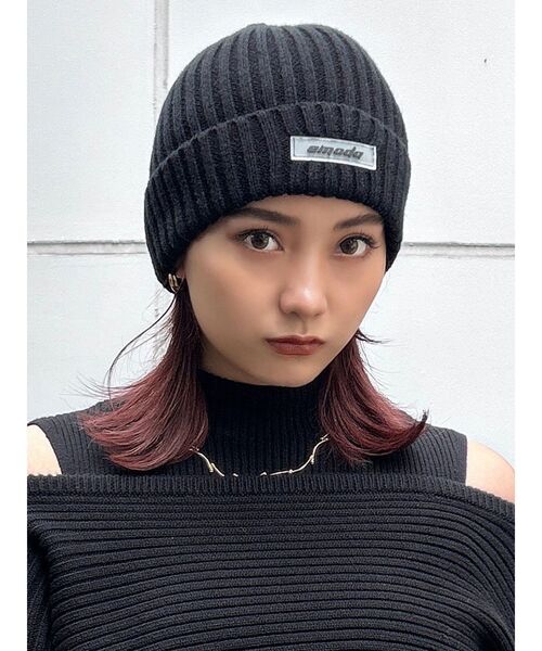 EMODA(エモダ)の「コンパクトニットキャップ(ニットキャップ/ビーニー・レディース・ブラック/グレー・FREE)」の2枚目の写真