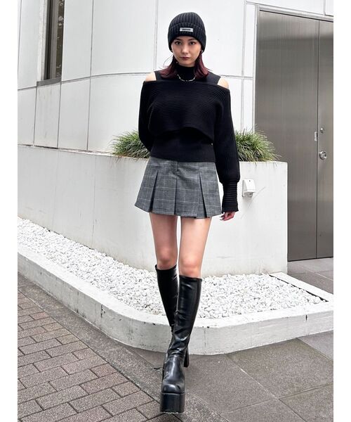 EMODA(エモダ)の「コンパクトニットキャップ(ニットキャップ/ビーニー・レディース・ブラック/グレー・FREE)」の17枚目の写真