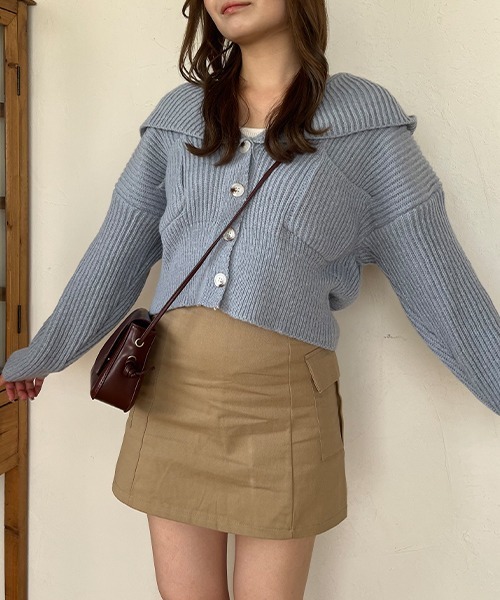 SallyLunn(サリーラン)の「【6色展開】ボリュームスリーブカーディガン(カーディガン/ボレロ・レディース・グリーン/ブラック/ピンク/ブラウン/ブルー/ホワイト・FREE)」の6枚目の写真