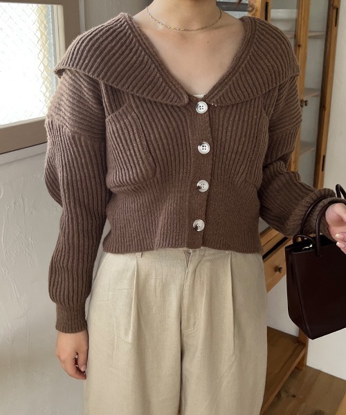 SallyLunn(サリーラン)の「【6色展開】ボリュームスリーブカーディガン(カーディガン/ボレロ・レディース・グリーン/ブラック/ピンク/ブラウン/ブルー/ホワイト・FREE)」の11枚目の写真