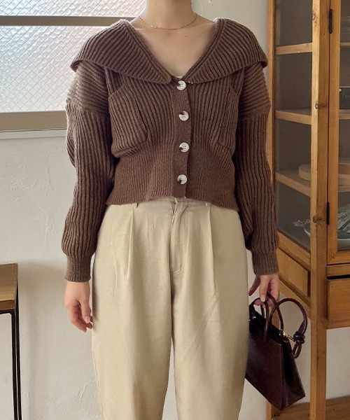 SallyLunn(サリーラン)の「【6色展開】ボリュームスリーブカーディガン(カーディガン/ボレロ・レディース・グリーン/ブラック/ピンク/ブラウン/ブルー/ホワイト・FREE)」の17枚目の写真