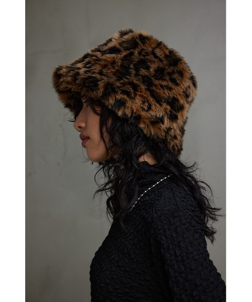 AZUL by moussy（アズールバイマウジー）の「レオパードパターンシャギーバケットハット（キャップ・レディース・ブラウン系その他・FREE）」の9枚目の写真