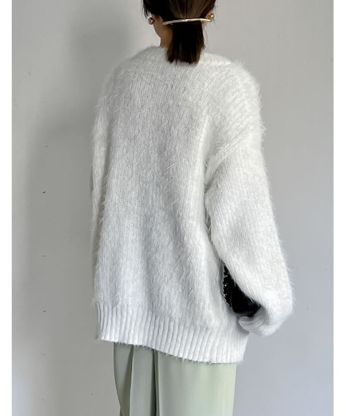 Re:EDIT（リエディ）の「オーバーサイズフェザーニットカーディガン