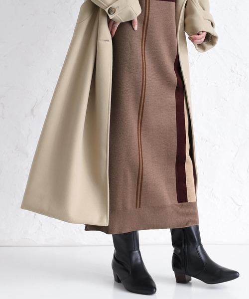 n'OrLABEL(ノアールレーベル)の「『チェック柄ジャカードニットワンピース』(ワンピース・レディース・ブラック/モカ・FREE)」の6枚目の写真