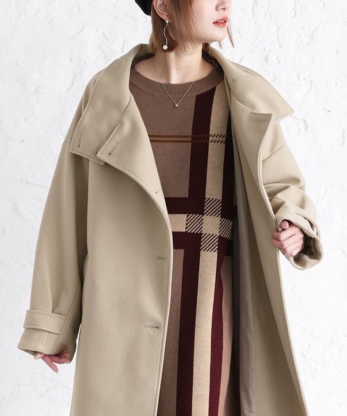 n'OrLABEL(ノアールレーベル)の「『チェック柄ジャカードニットワンピース』(ワンピース・レディース・ブラック/モカ・FREE)」の5枚目の写真