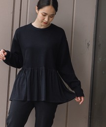 Munich | ダブルジャージ×ジャージペプラムプルオーバー(Tシャツ/カットソー)