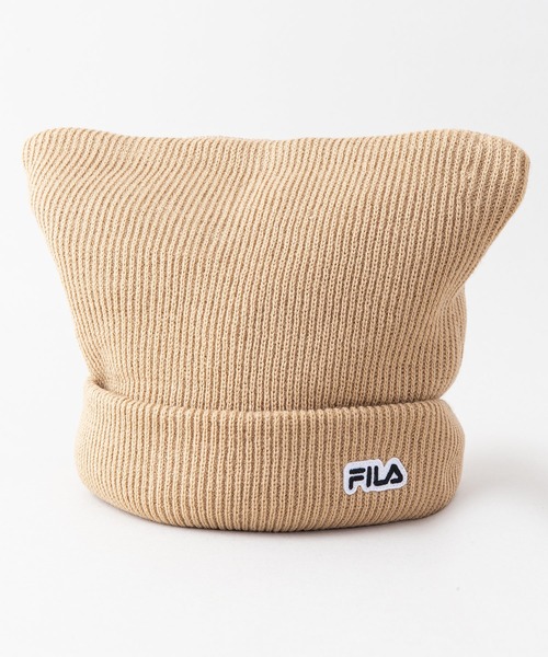 FILA（フィラ）の「【FILA/フィラ】ネコミミニットキャップ　ワンポイントブランドロゴ（ニットキャップ/ビーニー・レディース・ピンク/ブラック/ベージュ・FREE）」の10枚目の写真