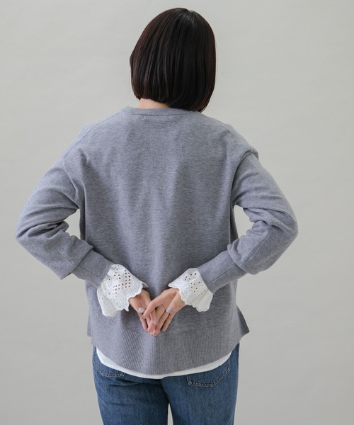 URBAN RESEARCH Sonny Label(アーバンリサーチサニーレーベル)の「2WAY袖スカラップスタンドカラーブラウス(シャツ/ブラウス・レディース・オフホワイト/ブルー系その他/ブラック・FREE)」の9枚目の写真