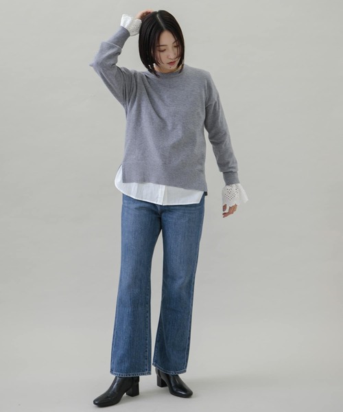 URBAN RESEARCH Sonny Label(アーバンリサーチサニーレーベル)の「2WAY袖スカラップスタンドカラーブラウス(シャツ/ブラウス・レディース・オフホワイト/ブルー系その他/ブラック・FREE)」の10枚目の写真