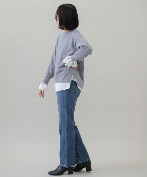 URBAN RESEARCH Sonny Label(アーバンリサーチサニーレーベル)の「2WAY袖スカラップスタンドカラーブラウス(シャツ/ブラウス・レディース・オフホワイト/ブルー系その他/ブラック・FREE)」の12枚目の写真