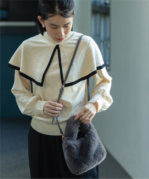 OPAQUE.CLIP（オペークドットクリップ）の「◆≪ヒルナンデス！で紹介≫ 2WAY/フェイクファーショルダーバッグ（ショルダーバッグ・レディース・チャコールグレー/ライトベージュ/ブラウン系/ブルー・00）」の8枚目の写真