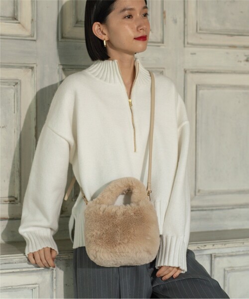 OPAQUE.CLIP（オペークドットクリップ）の「◆≪ヒルナンデス！で紹介≫ 2WAY/フェイクファーショルダーバッグ（ショルダーバッグ・レディース・チャコールグレー/ライトベージュ/ブラウン系/ブルー・00）」の16枚目の写真