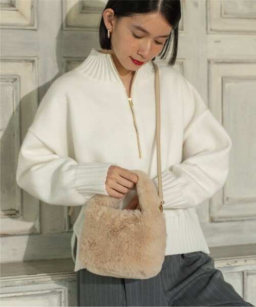 OPAQUE.CLIP（オペークドットクリップ）の「◆≪ヒルナンデス！で紹介≫ 2WAY/フェイクファーショルダーバッグ（ショルダーバッグ・レディース・チャコールグレー/ライトベージュ/ブラウン系/ブルー・00）」の18枚目の写真