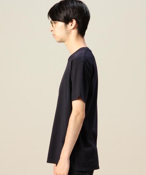BEAUTY&YOUTH UNITED ARROWS（ビューティーアンドユースユナイテッドアローズ）の「BY セミロング ハーフスリーブカットソー MADE IN JAPAN ◆（Tシャツ/カットソー・メンズ・ホワイト/ネイビー・MEDIUM/SMALL/LARGE）」の5枚目の写真