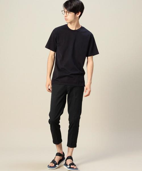 BEAUTY&YOUTH UNITED ARROWS（ビューティーアンドユースユナイテッドアローズ）の「BY セミロング ハーフスリーブカットソー MADE IN JAPAN ◆（Tシャツ/カットソー・メンズ・ホワイト/ネイビー・MEDIUM/SMALL/LARGE）」の6枚目の写真