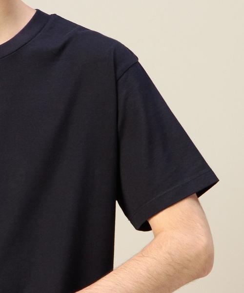 BEAUTY&YOUTH UNITED ARROWS（ビューティーアンドユースユナイテッドアローズ）の「BY セミロング ハーフスリーブカットソー MADE IN JAPAN ◆（Tシャツ/カットソー・メンズ・ホワイト/ネイビー・MEDIUM/SMALL/LARGE）」の8枚目の写真