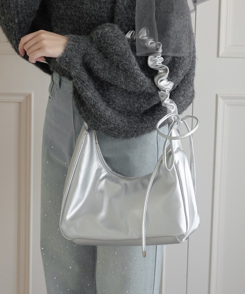 Ambre Neige（アンブルネージュ）の「gather shoulder bag / ギャザーショルダーバッグ（ショルダーバッグ・レディース・アイボリー/ブラック/ダークブラウン/ピンク/ピンク系その他/シルバー・FREE）」の6枚目の写真