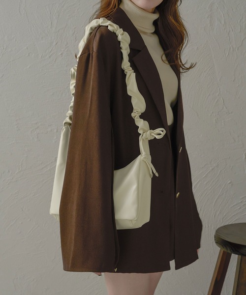 Ambre Neige（アンブルネージュ）の「gather shoulder bag / ギャザーショルダーバッグ（ショルダーバッグ・レディース・アイボリー/ブラック/ダークブラウン/ピンク/ピンク系その他/シルバー・FREE）」の12枚目の写真