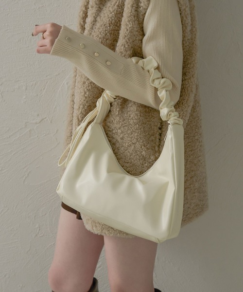 Ambre Neige（アンブルネージュ）の「gather shoulder bag / ギャザーショルダーバッグ（ショルダーバッグ・レディース・アイボリー/ブラック/ダークブラウン/ピンク/ピンク系その他/シルバー・FREE）」の10枚目の写真