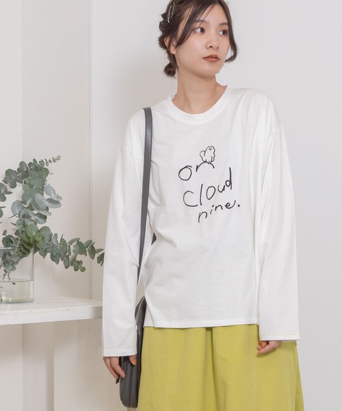 POU DOU DOU(プードゥドゥ)の「on cloud nine発泡プリントロンTee(Tシャツ/カットソー・レディース・ピンク/ブラック/オフホワイト・3)」の2枚目の写真