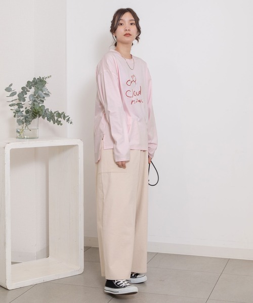 POU DOU DOU(プードゥドゥ)の「on cloud nine発泡プリントロンTee(Tシャツ/カットソー・レディース・ピンク/ブラック/オフホワイト・3)」の6枚目の写真