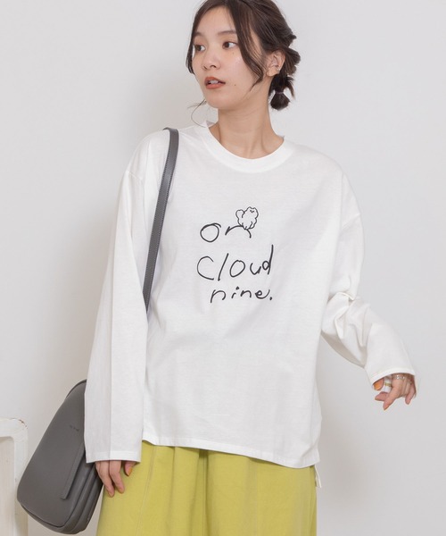 POU DOU DOU(プードゥドゥ)の「on cloud nine発泡プリントロンTee(Tシャツ/カットソー・レディース・ピンク/ブラック/オフホワイト・3)」の11枚目の写真