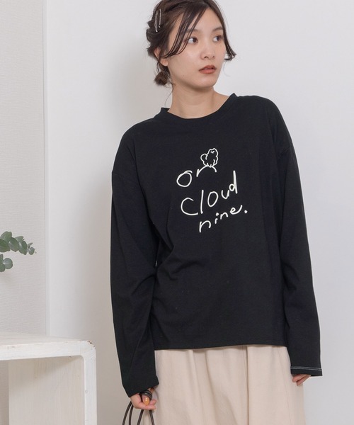 POU DOU DOU(プードゥドゥ)の「on cloud nine発泡プリントロンTee(Tシャツ/カットソー・レディース・ピンク/ブラック/オフホワイト・3)」の17枚目の写真