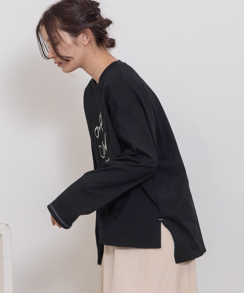 POU DOU DOU(プードゥドゥ)の「on cloud nine発泡プリントロンTee(Tシャツ/カットソー・レディース・ピンク/ブラック/オフホワイト・3)」の18枚目の写真