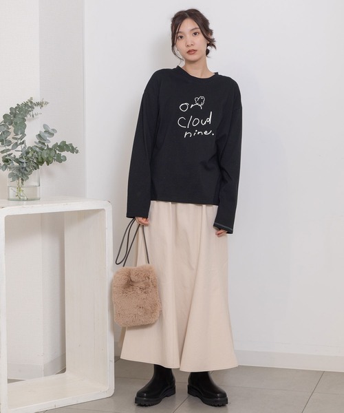 POU DOU DOU(プードゥドゥ)の「on cloud nine発泡プリントロンTee(Tシャツ/カットソー・レディース・ピンク/ブラック/オフホワイト・3)」の19枚目の写真