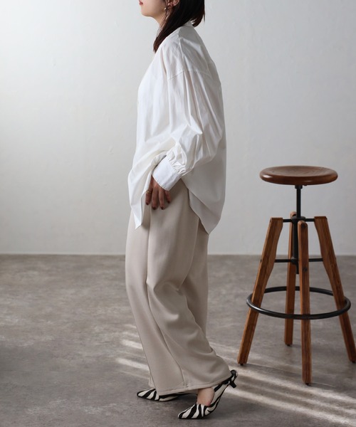 Bonjour Sagan（ボンジュールサガン）の「センタープレスストレートパンツ（その他パンツ・レディース・ライトベージュ/ダークグレー/ブラック・LS/MS/M/L）」の8枚目の写真