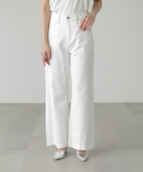 FREE'S MART（フリーズマート）の「◇【累計販売6万本突破！選べる6色】【4サイズ展開XS-L] ベーシックワイドデニムパンツ【低身長サイズ有】【Lサイズ有】（デニムパンツ・レディース・ダークネイビー/ブルー系その他/ブルー系その他3/ホワイト/ブラック系その他/ブルー系その他2/ホワイト系その他2・X-SMALL/SMALL/MEDIUM/LARGE）」の3枚目の写真