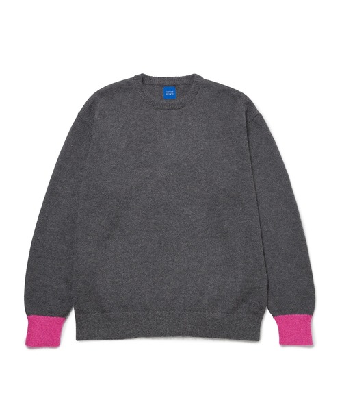 bonjour records(ボンジュールレコーズ)の「【Bonjour Records/ボンジュールレコード】 Original Knit Crewneck Sweater オリジナルニットクルーネックセーター(ニット/セーター・メンズ・イエロー系その他/チャコールグレー・S/L/M/XL)」の2枚目の写真