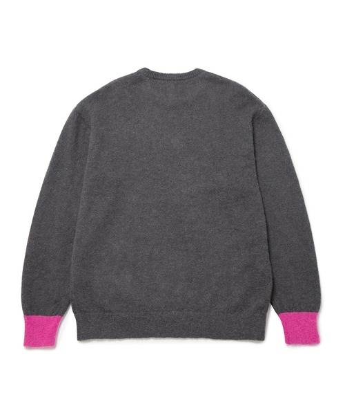 bonjour records(ボンジュールレコーズ)の「【Bonjour Records/ボンジュールレコード】 Original Knit Crewneck Sweater オリジナルニットクルーネックセーター(ニット/セーター・メンズ・イエロー系その他/チャコールグレー・S/L/M/XL)」の3枚目の写真