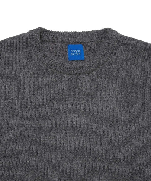 bonjour records(ボンジュールレコーズ)の「【Bonjour Records/ボンジュールレコード】 Original Knit Crewneck Sweater オリジナルニットクルーネックセーター(ニット/セーター・メンズ・イエロー系その他/チャコールグレー・S/L/M/XL)」の4枚目の写真