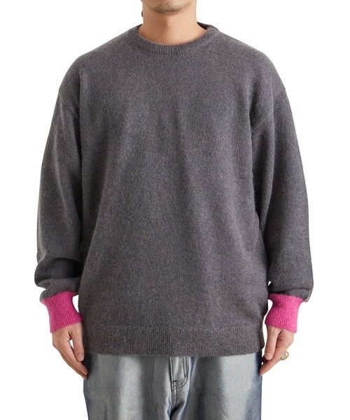 bonjour records(ボンジュールレコーズ)の「【Bonjour Records/ボンジュールレコード】 Original Knit Crewneck Sweater オリジナルニットクルーネックセーター(ニット/セーター・メンズ・イエロー系その他/チャコールグレー・S/L/M/XL)」の11枚目の写真