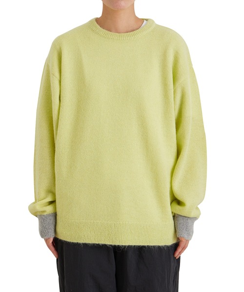 bonjour records(ボンジュールレコーズ)の「【Bonjour Records/ボンジュールレコード】 Original Knit Crewneck Sweater オリジナルニットクルーネックセーター(ニット/セーター・メンズ・イエロー系その他/チャコールグレー・S/L/M/XL)」の12枚目の写真