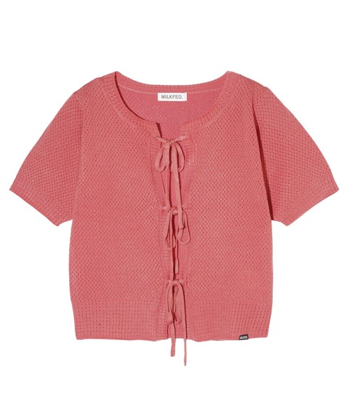 MILKFED.(ミルクフェド)の「KNIT BOLERO(カーディガン/ボレロ・レディース・オフホワイト/ブラック/ピンク・ONE SIZE)」の1枚目の写真