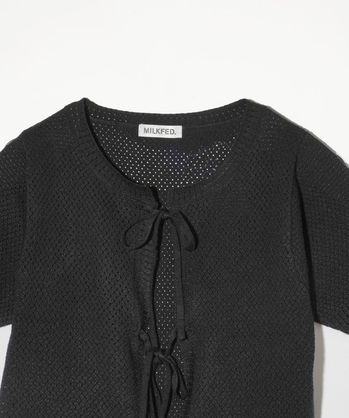 MILKFED.(ミルクフェド)の「KNIT BOLERO(カーディガン/ボレロ・レディース・オフホワイト/ブラック/ピンク・ONE SIZE)」の8枚目の写真